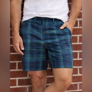 Ben Hogan Grey & Green Plaid w/hint of Navy Thoughout Golf Shorts Men’s Size 40